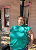 Sterling Kreek Babydoll Turquoise Top