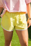 Yellow & White Athletic Shorts