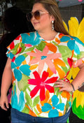 Colorful Floral Print Top