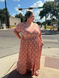 Orange Paisley Maxi Dress